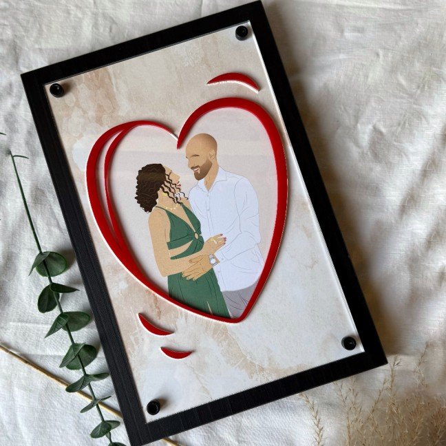 Custom Heart Frame 
Portrait Illustration