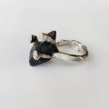 Dark Stone 
Silver Ring
