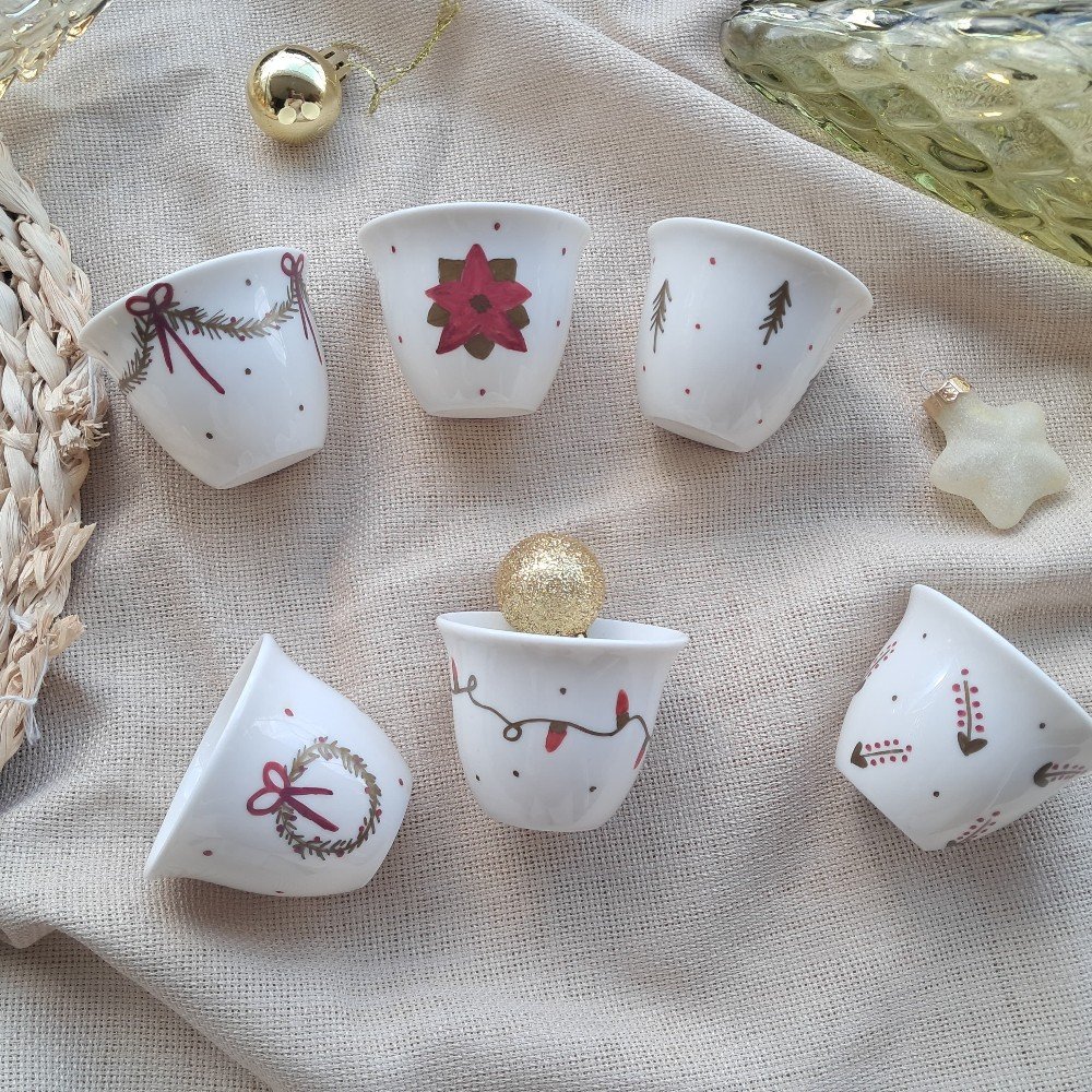 Set of 6 Customizable Coffee Chaffeh Cups