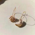 Sun & Moon 
Hoop Clay Earrings
