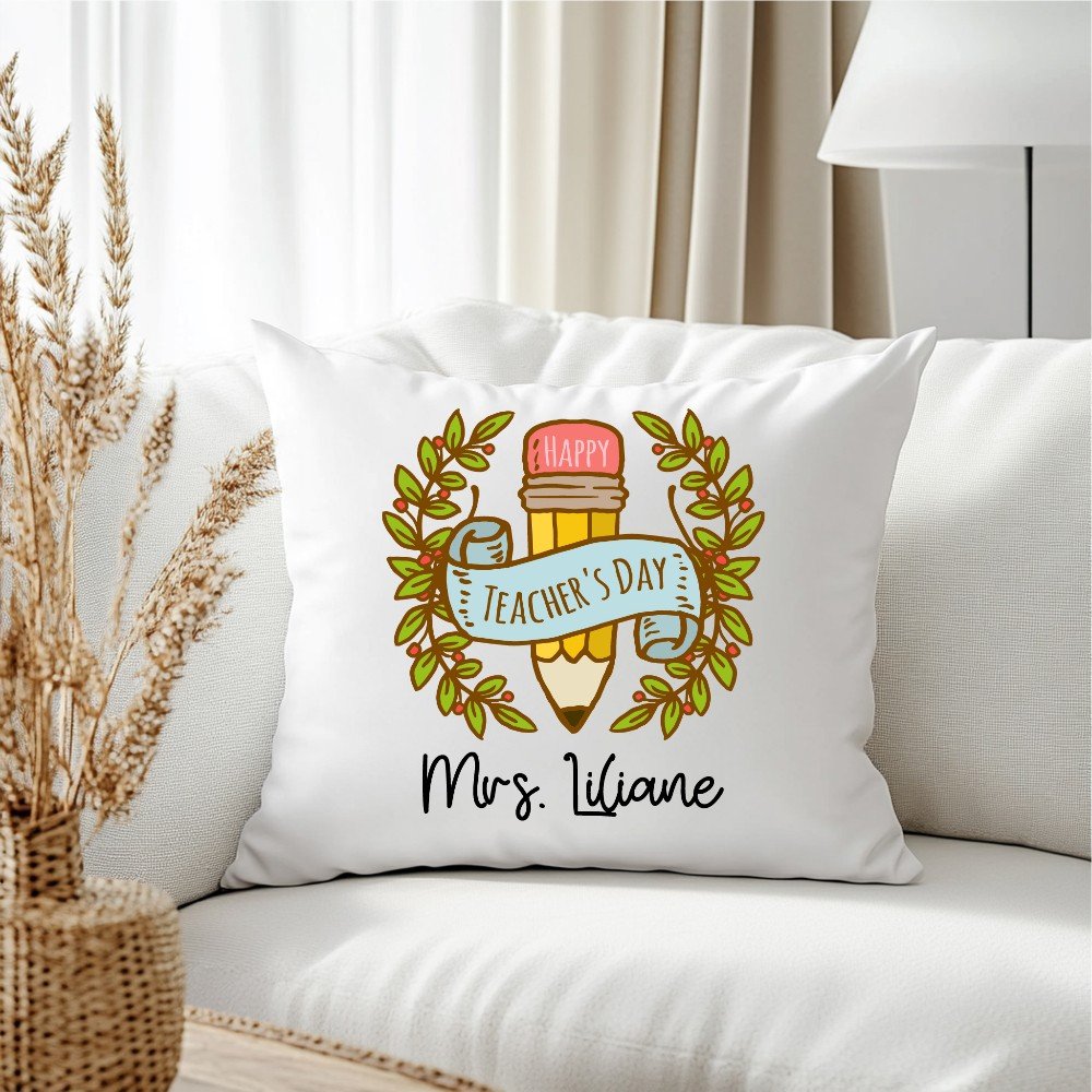 Customized Teacher's  
Day Pillow Cover: Stationery