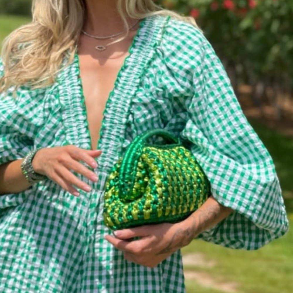 Duo Green 
Oval Basket Bag