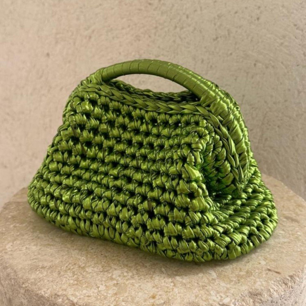 Lime Oval 
Basket Bag