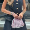 Pink & Silver 
Oval Basket Bag