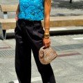 Champagne 
Basketweave Bag