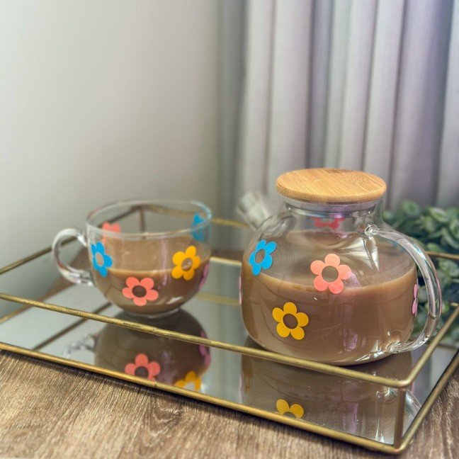 Colorful Flowers 
Tea Pot