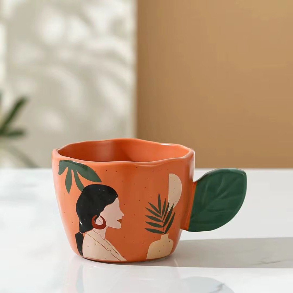 Leaf Handle 
Ceramic Mug