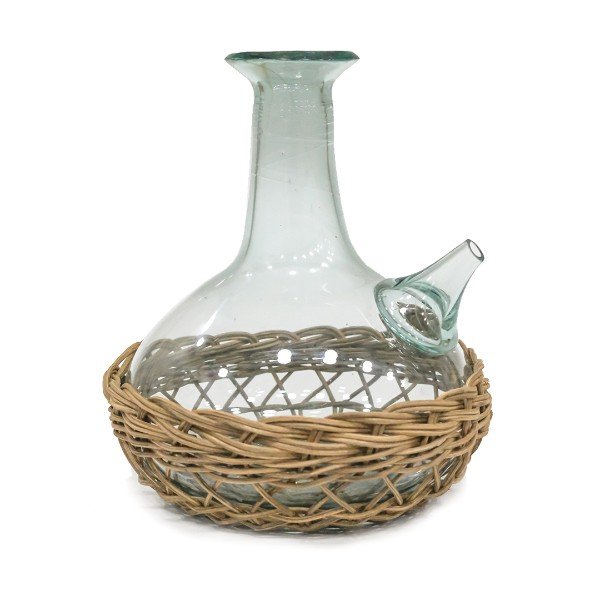Water Jug with handwoven 
wicker cover
