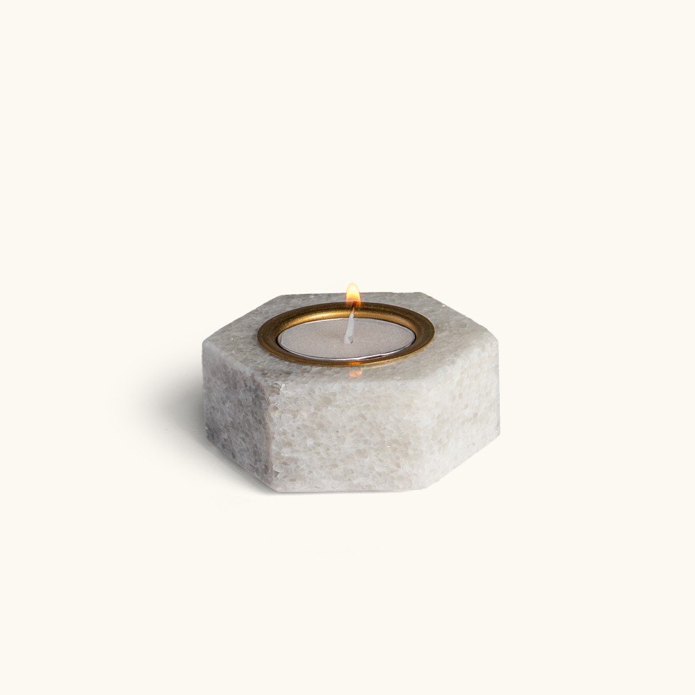 White Hexa 
Candle Holder