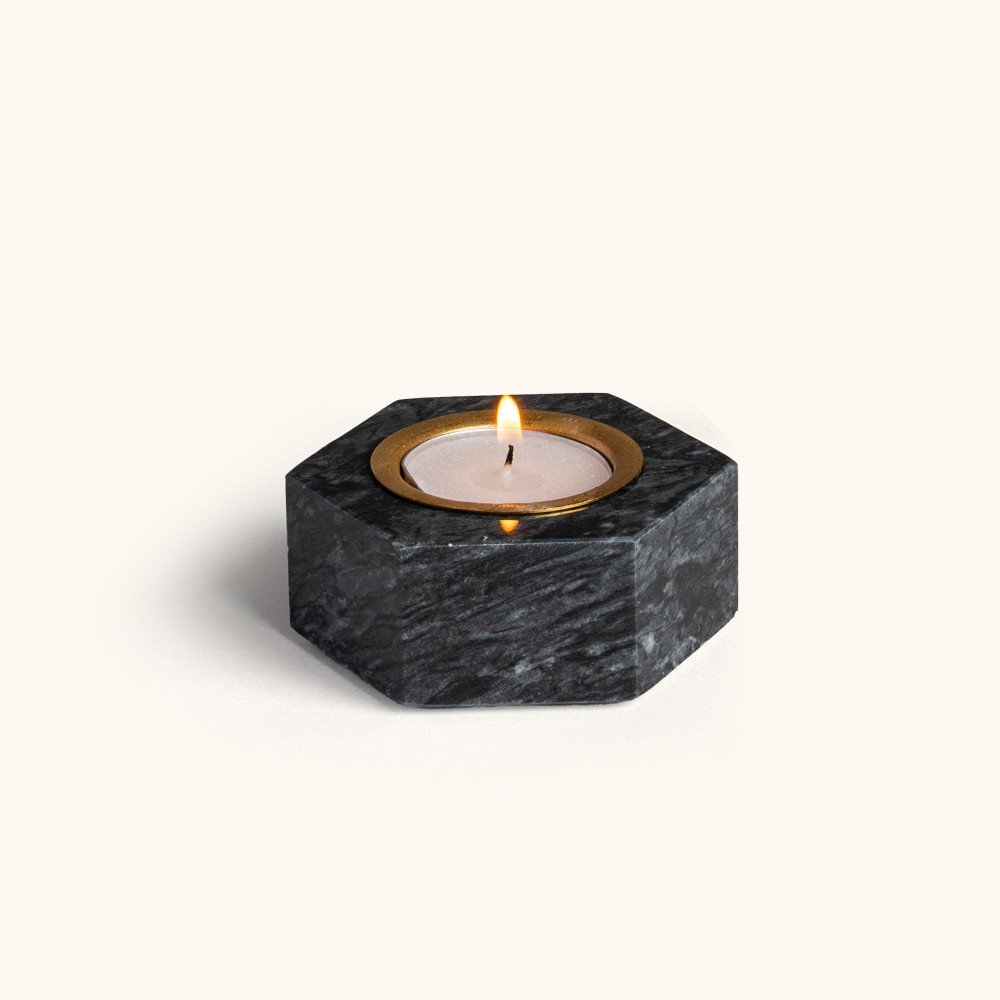 Black Hexa 
Candle Holder