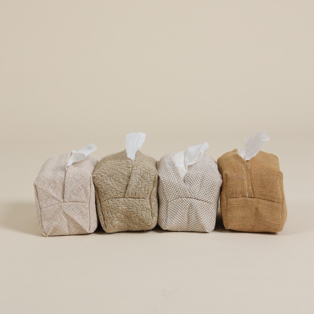 Jute Beige Boho 
Tissue Cover