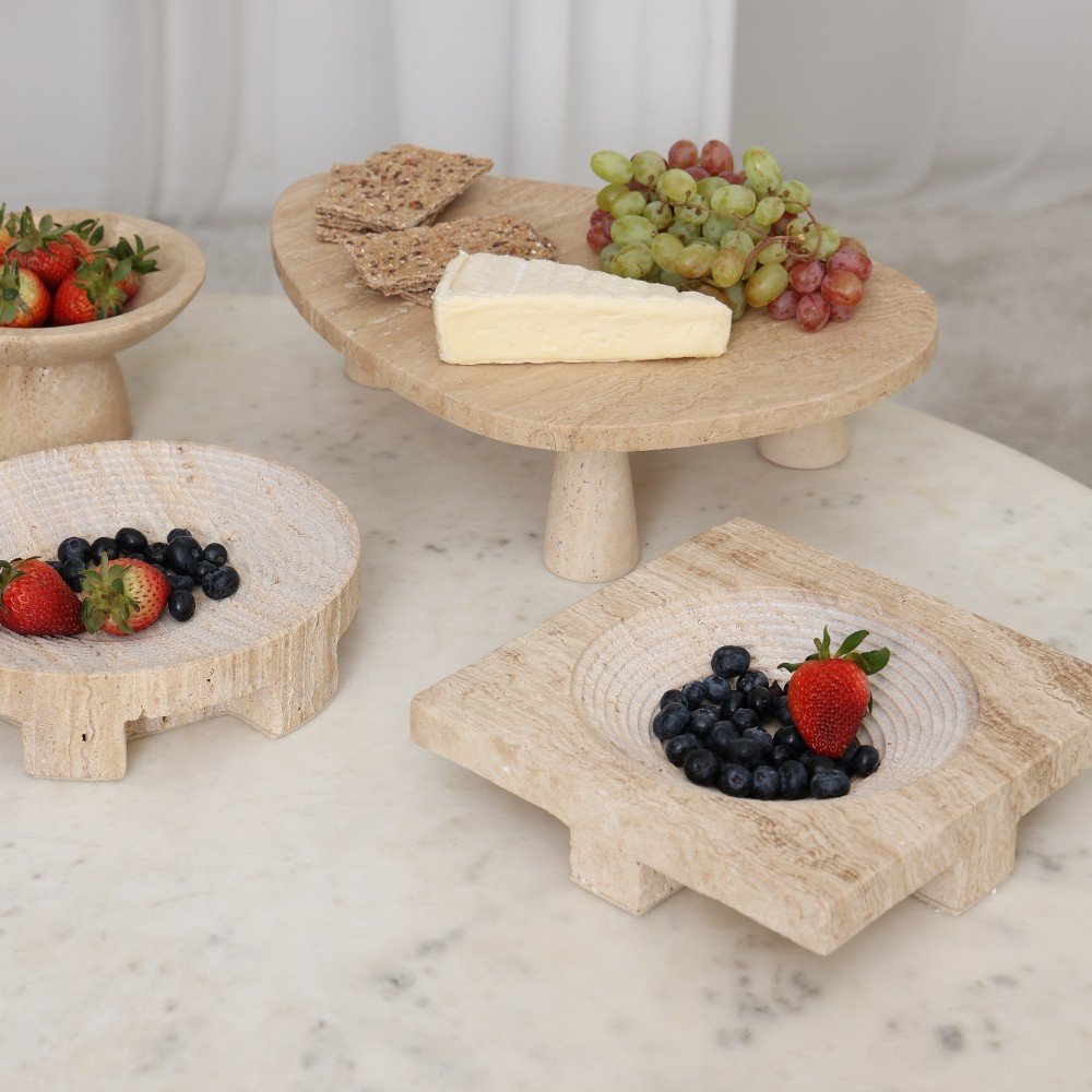 Roman Travertine 
Squared Bowl