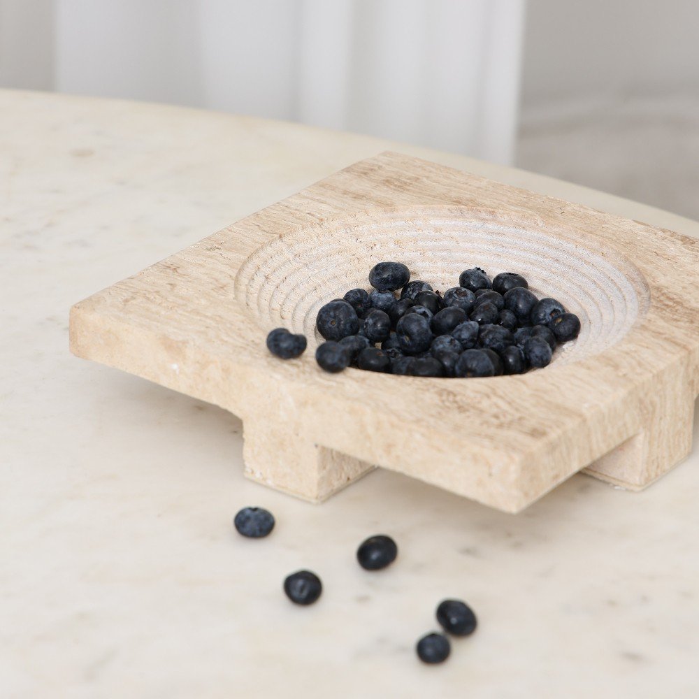 Roman Travertine 
Squared Bowl
