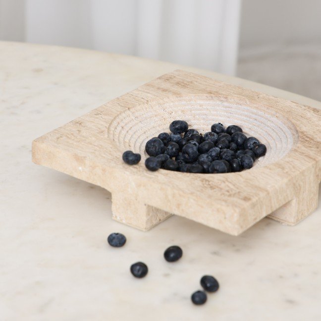 Roman Travertine 
Squared Bowl