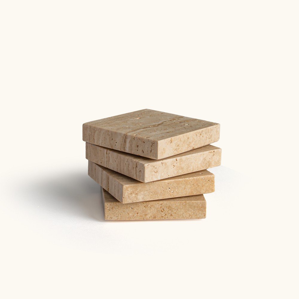 Set of 4 
Travertine Coasters