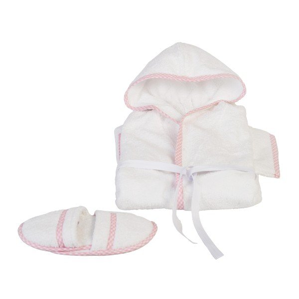 Embroidered Name Baby Bathrobe & matching slippers