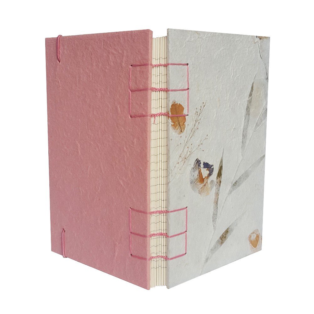 Journal: pink & 
botanical print