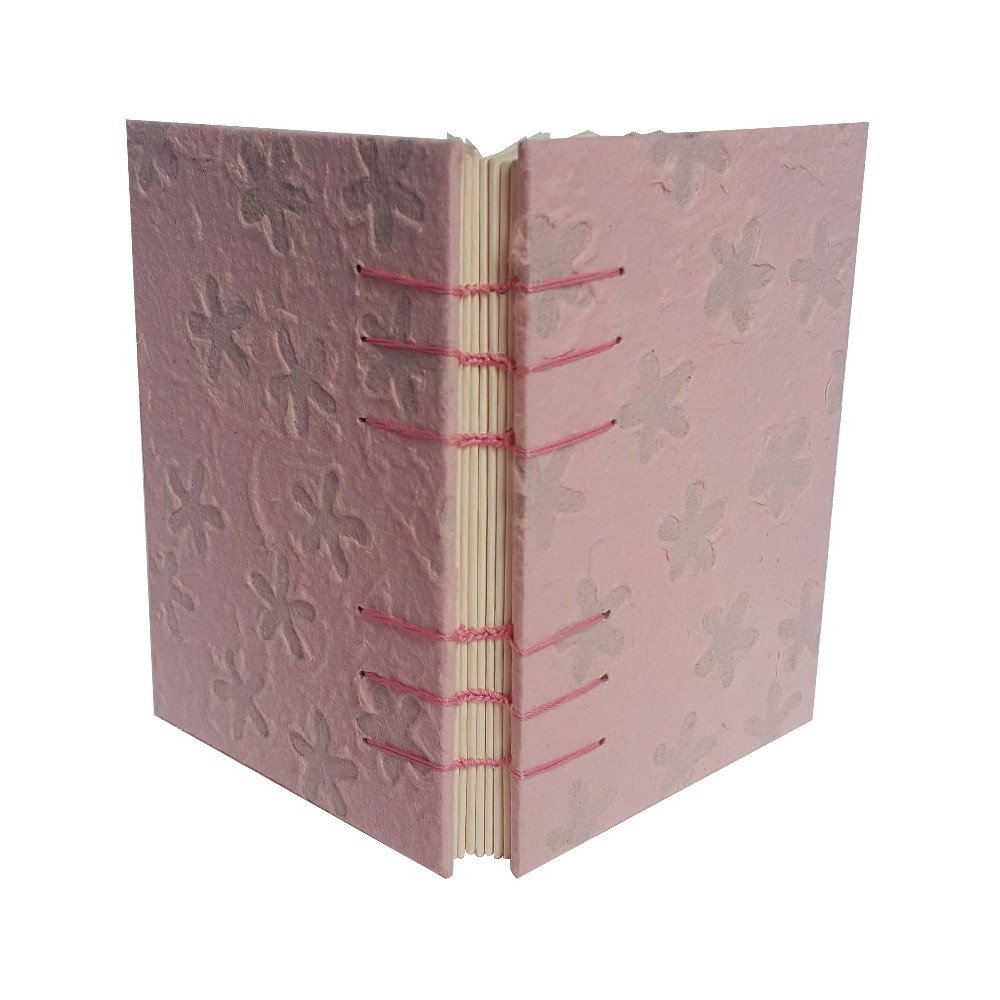 Small journal: 
textured pink flowers