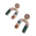 Floral U Shape 
Clay Earrings