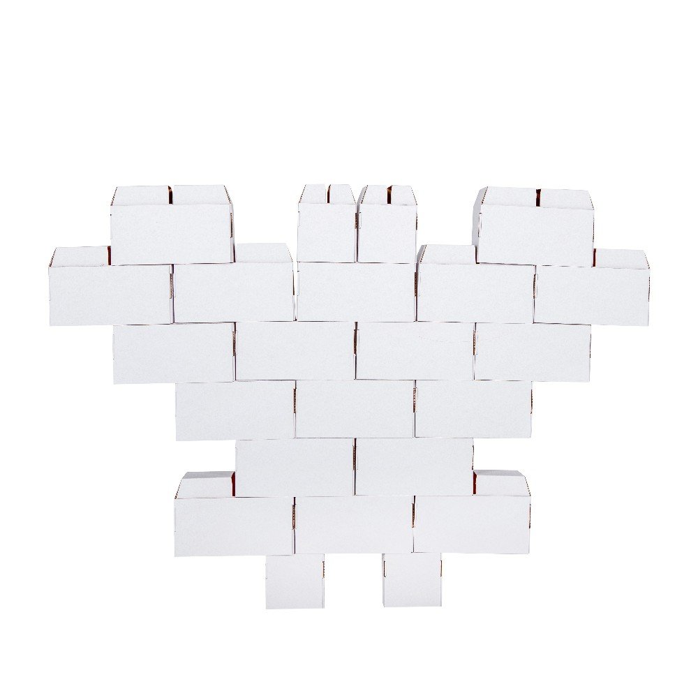 Rikbits Interlocking cardboard Bricks - 52 Pieces in white color