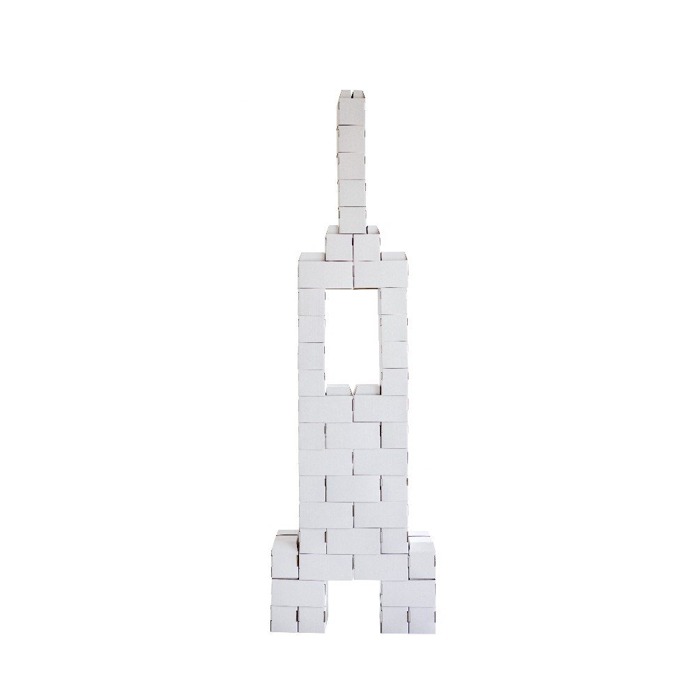 Rikbits Interlocking cardboard Bricks - 52 Pieces in white color