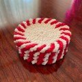Set of 4 crochet 
Christmas coasters