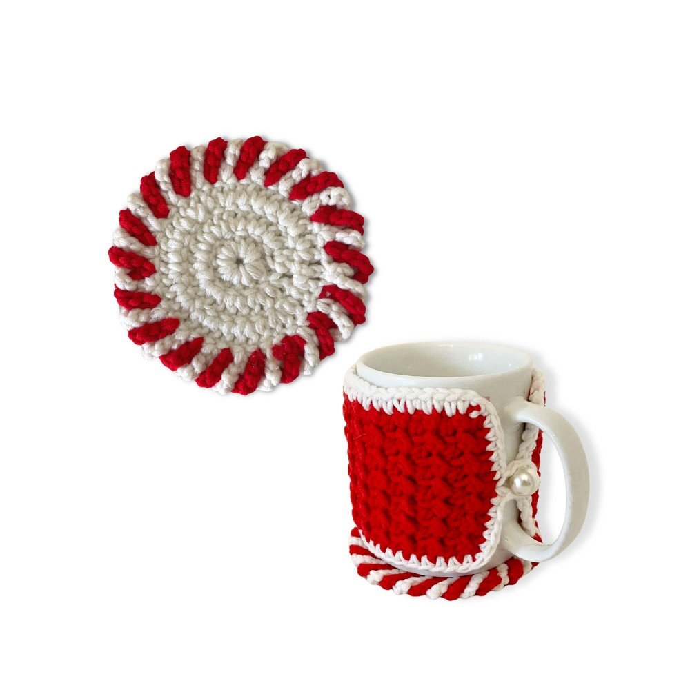 Crochet Christmas Mug 
Warmer & Coaster