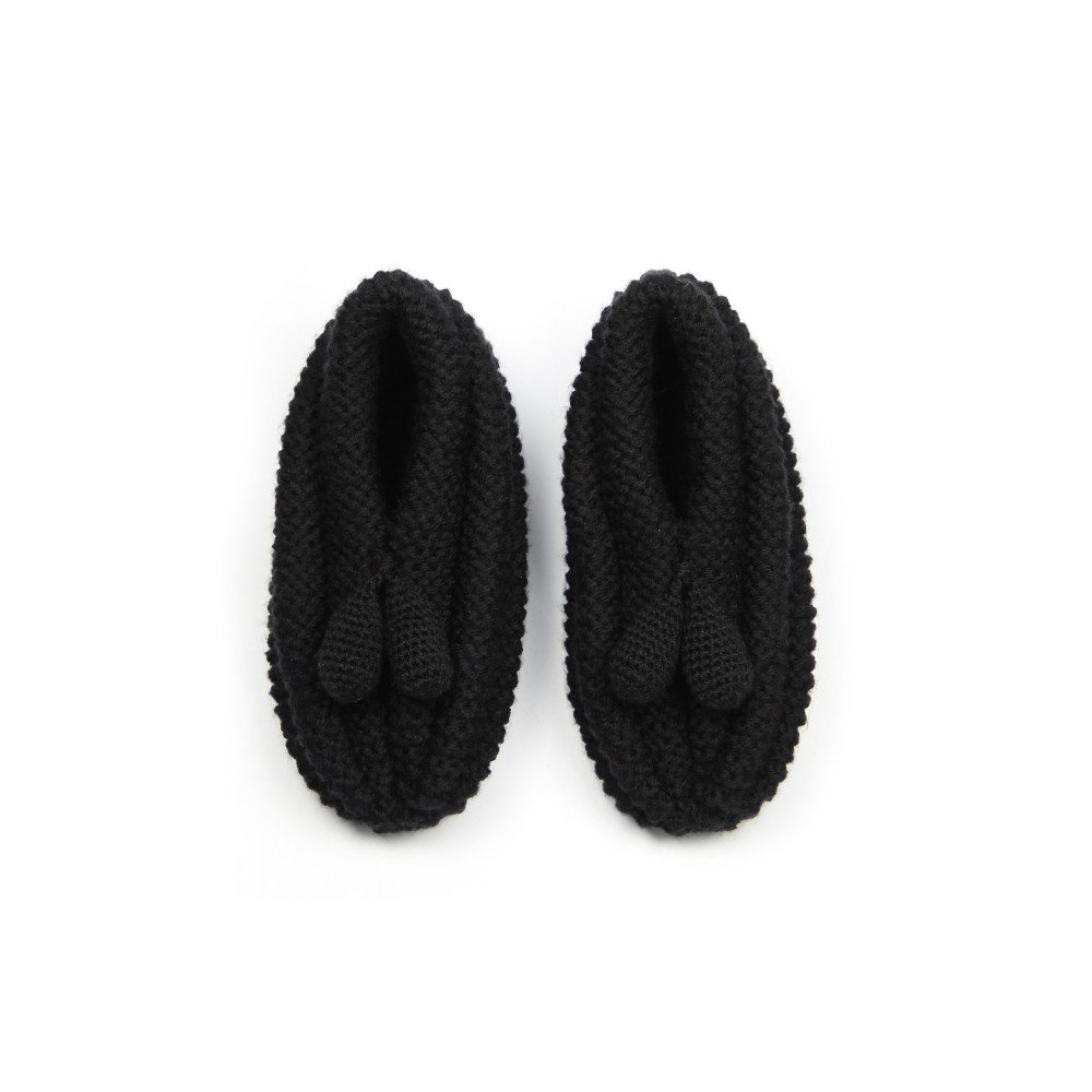Black Knitted 
Slippers