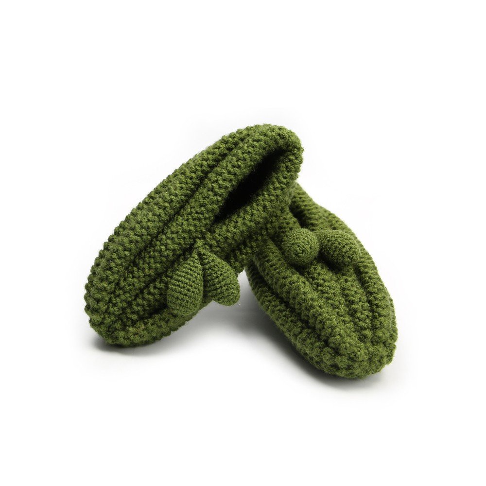 Olive Green 
Knitted Slippers