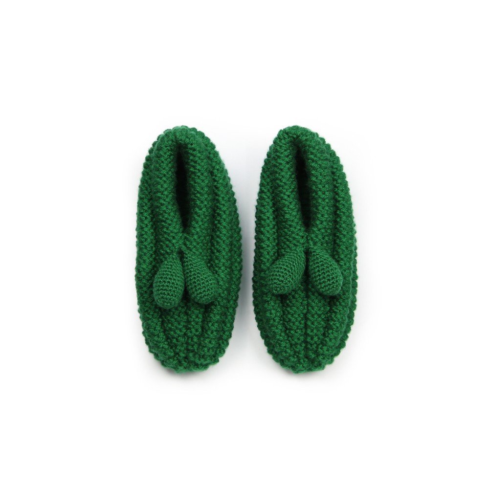 Forest Green 
Knitted Slippers