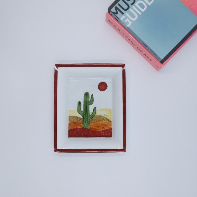 Porcelain Ashtray: 
Desert Cactus
