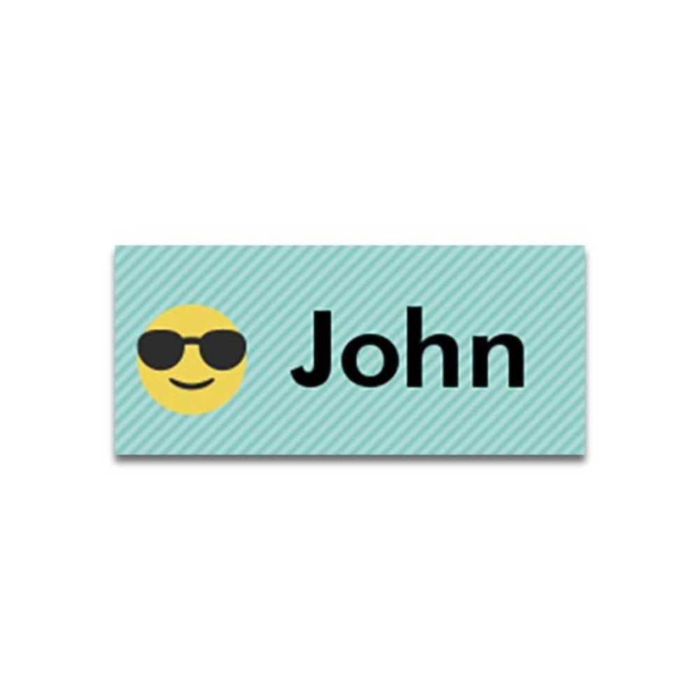 Name Stickers 
Cool Smiley Design Green