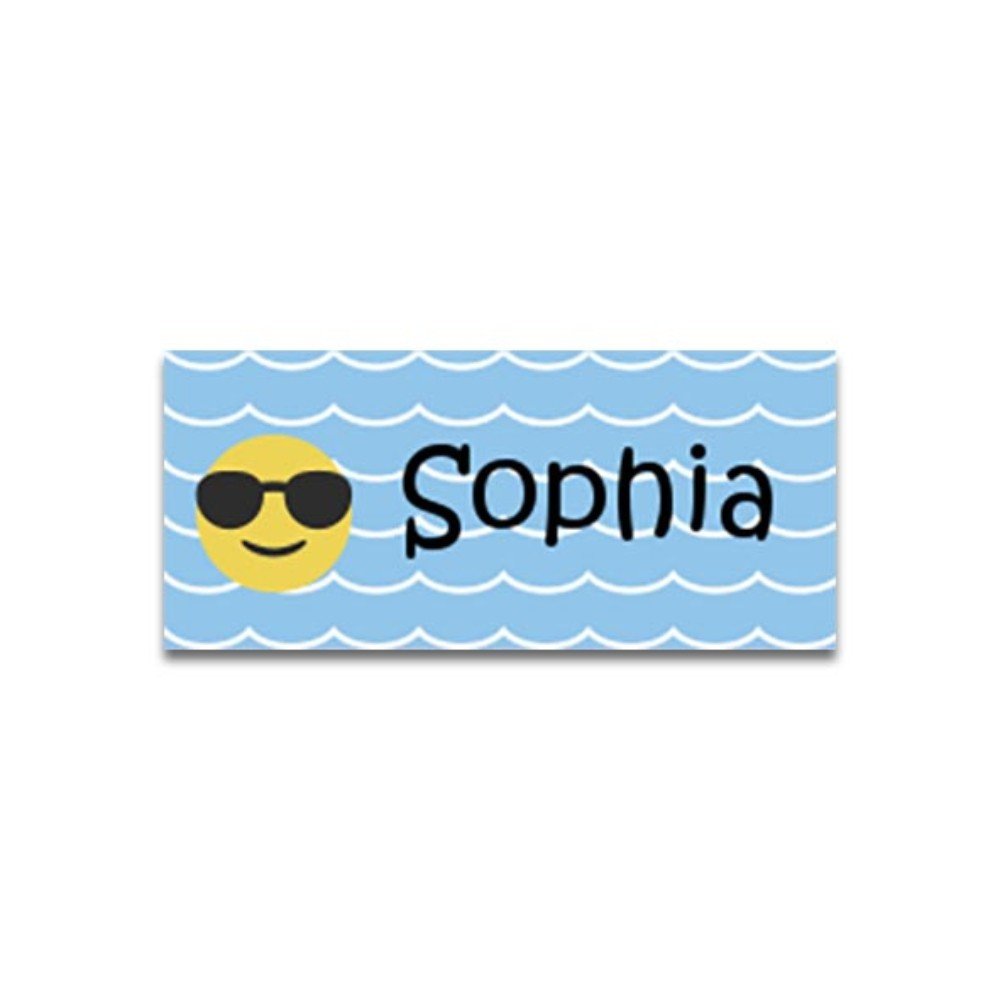 Name Stickers 
Cool Smiley Design Blue