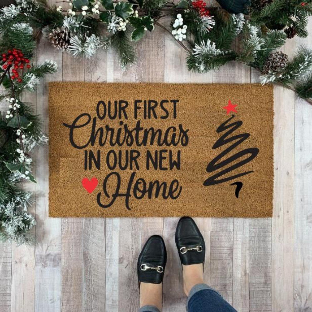 Holiday Doormat: 
Our First Christmas