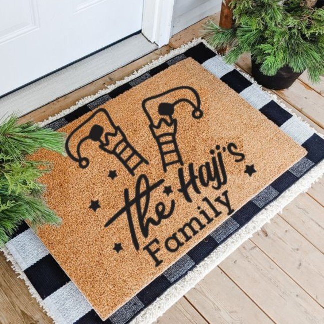 Customizable Holiday 
Doormat: Family Name
