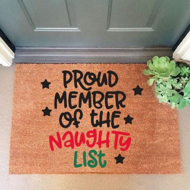 Holiday Doormat: 
Naughty List