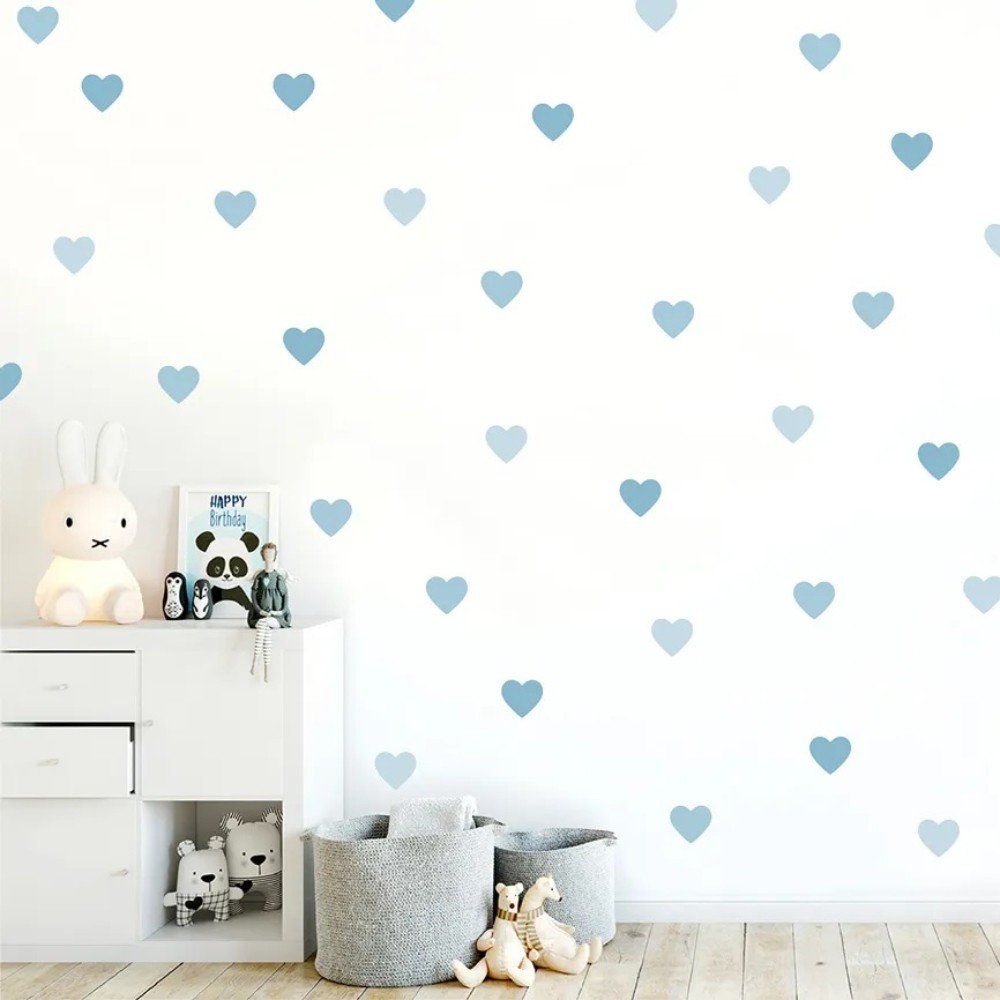 Wall Stickers 
Blue Hearts Design