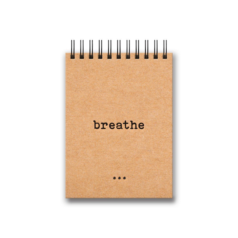 'Breathe' A6 Kraft 
Spiral Notebook