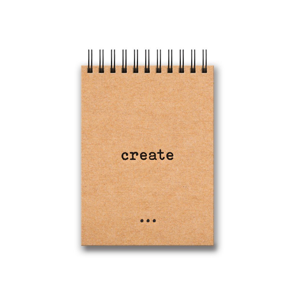 'Create' A6 Kraft 
Spiral Notebook