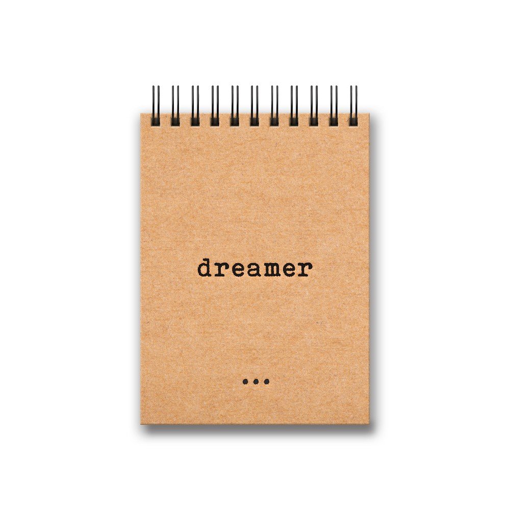 'Dreamer' A6 Kraft 
Spiral Notebook
