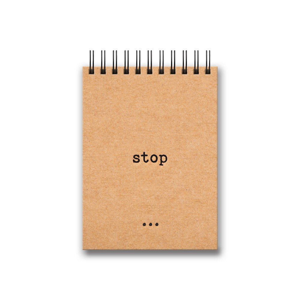 'Stop' A6 Kraft 
Spiral Notebook