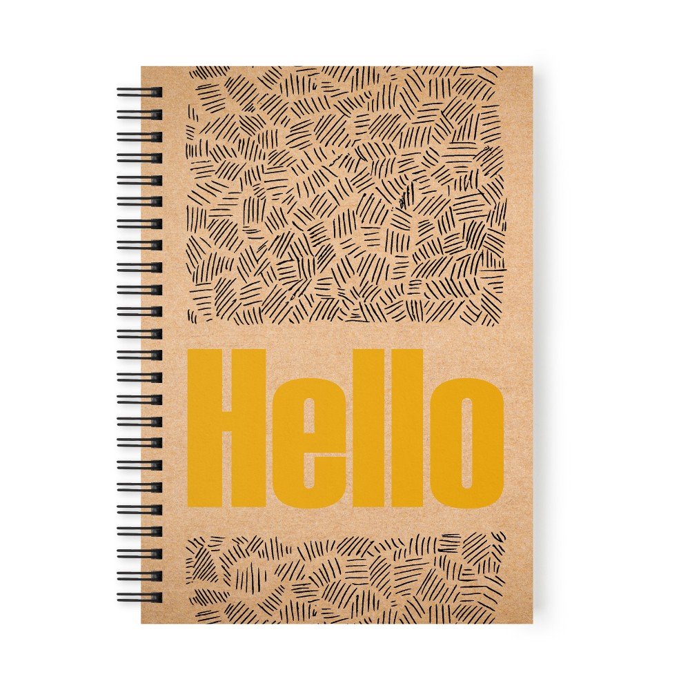 'Hello' A5 Kraft 
Spiral Notebook