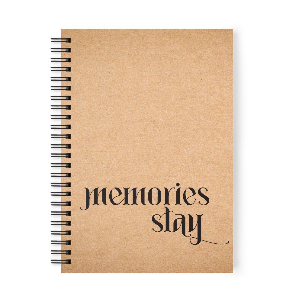 'Memories' A5 Kraft 
Spiral Sketchbook