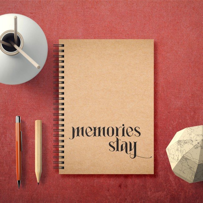 'Memories' A5 Kraft 
Spiral Sketchbook