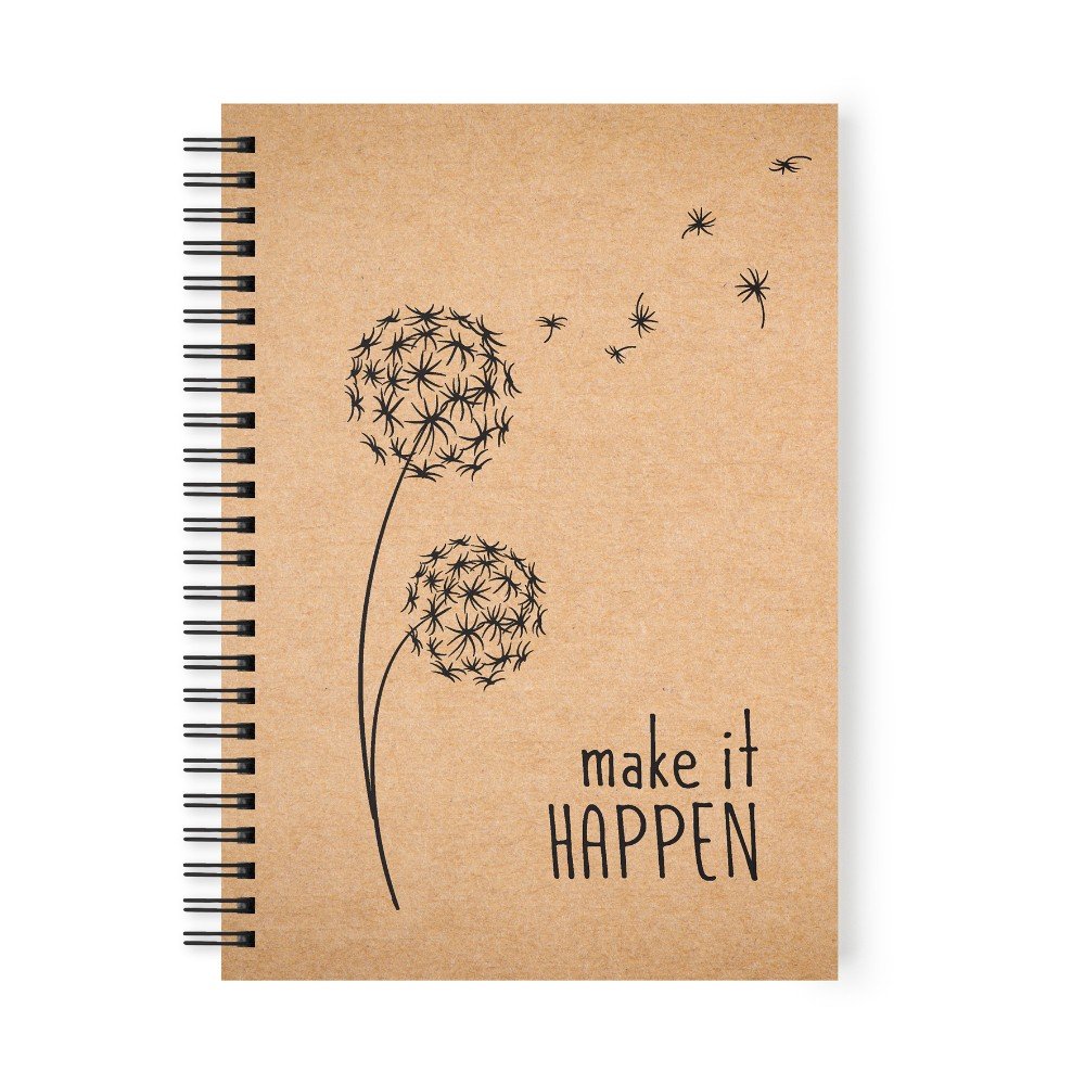 'Make it Happen' A5 Kraft 
Spiral Sketchbook