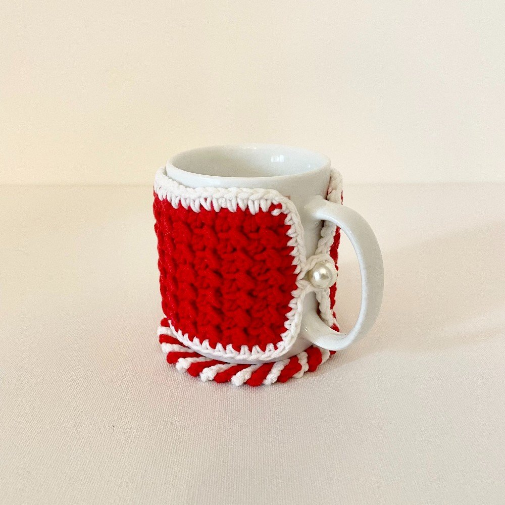 Customizable Crochet 
Christmas Mug Warmer