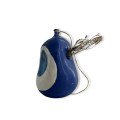 Blue Deflated Evil Eye Ceramic Balloon Vase with Three Dents