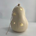 Beige Raw Clay with Gold Deflated Ceramic Balloon with Two Dents