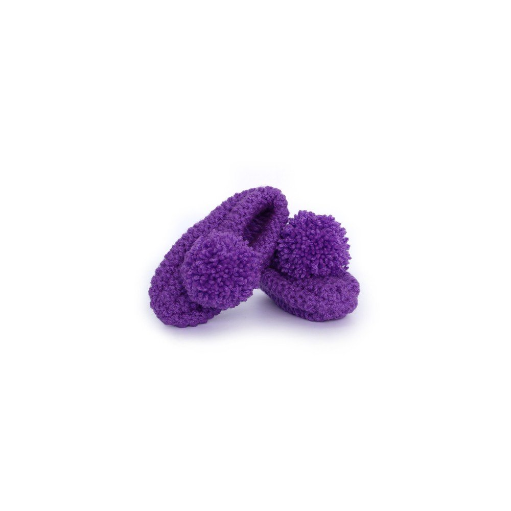 Kids Purple 
Knitted Slippers