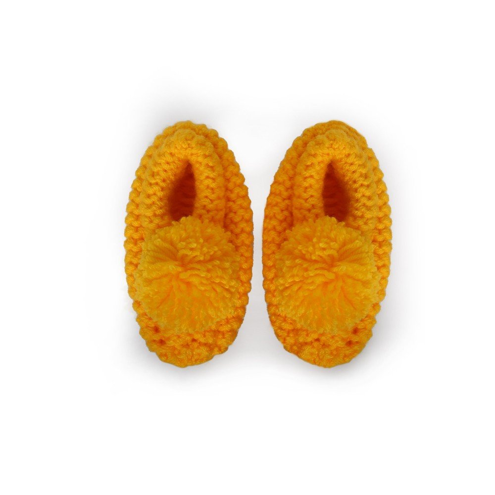 Kids Yellow 
Knitted Slippers